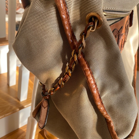 Chloe Vintage Brown and Cream Satchel Large Canvas Leather Amazing SUPER RARE!! - Picture 6 of 12